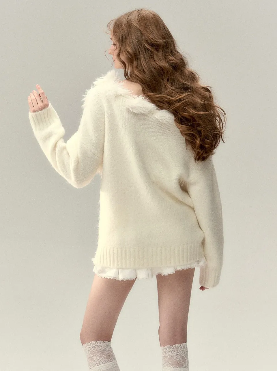 One-shoulder Knit Cable   Cable Cardigan