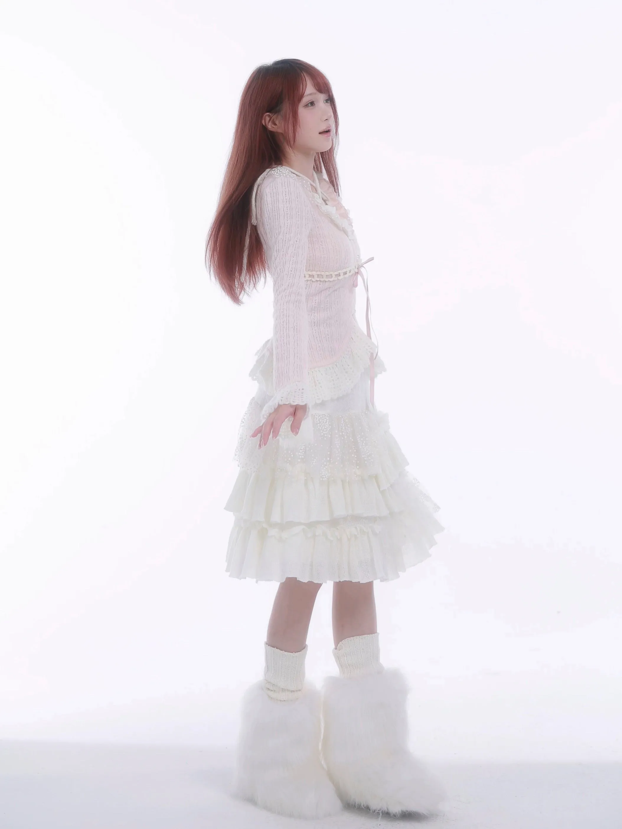 [Rose Island] Soft Cotton Dream - pink Knitting Cardigan