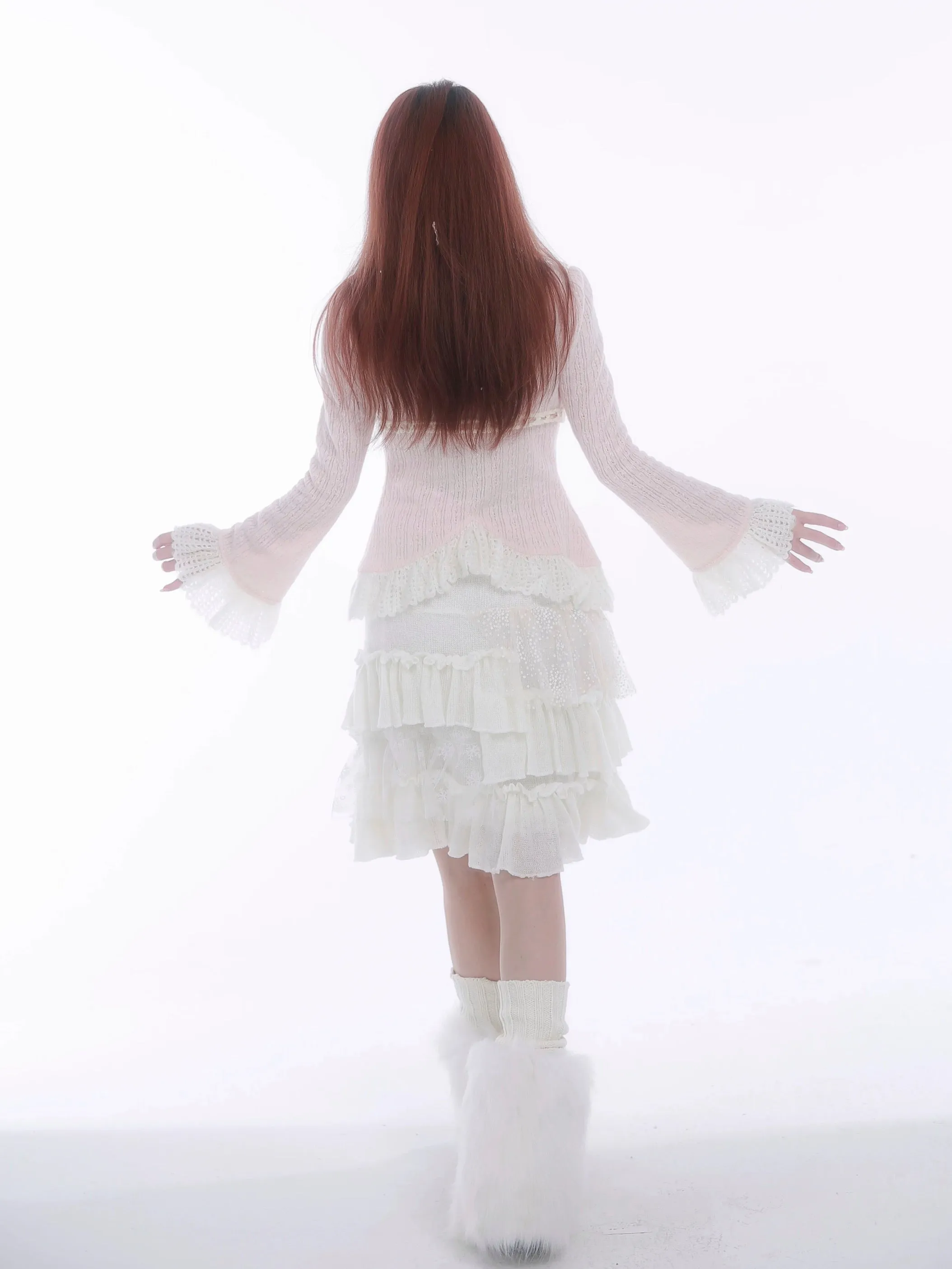 [Rose Island] Soft Cotton Dream - pink Knitting Cardigan