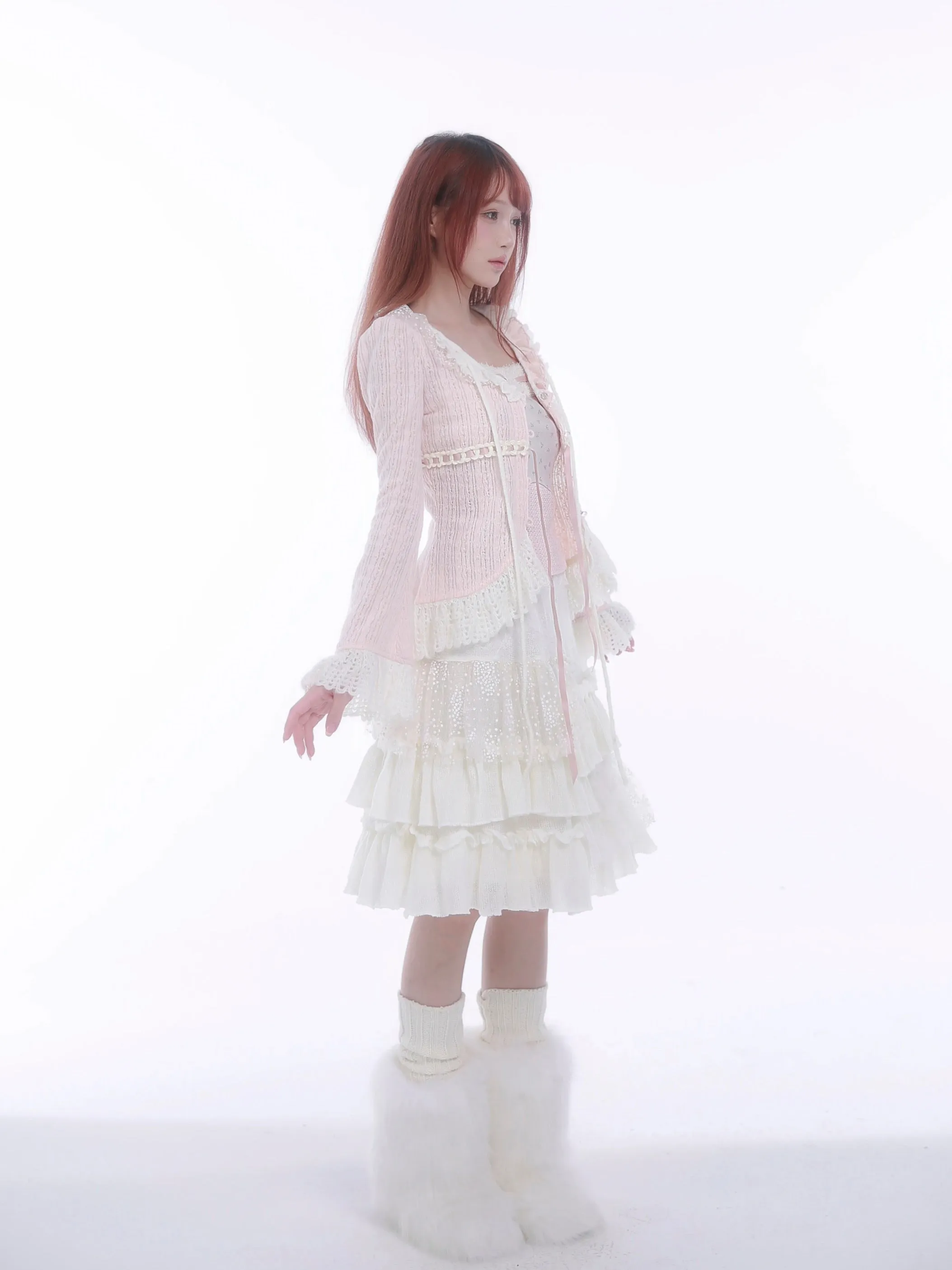 [Rose Island] Soft Cotton Dream - pink Knitting Cardigan