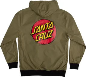 SANTA CRUZ Men's Hooded Windbreaker Jacket Classic Dot Skate Jacket