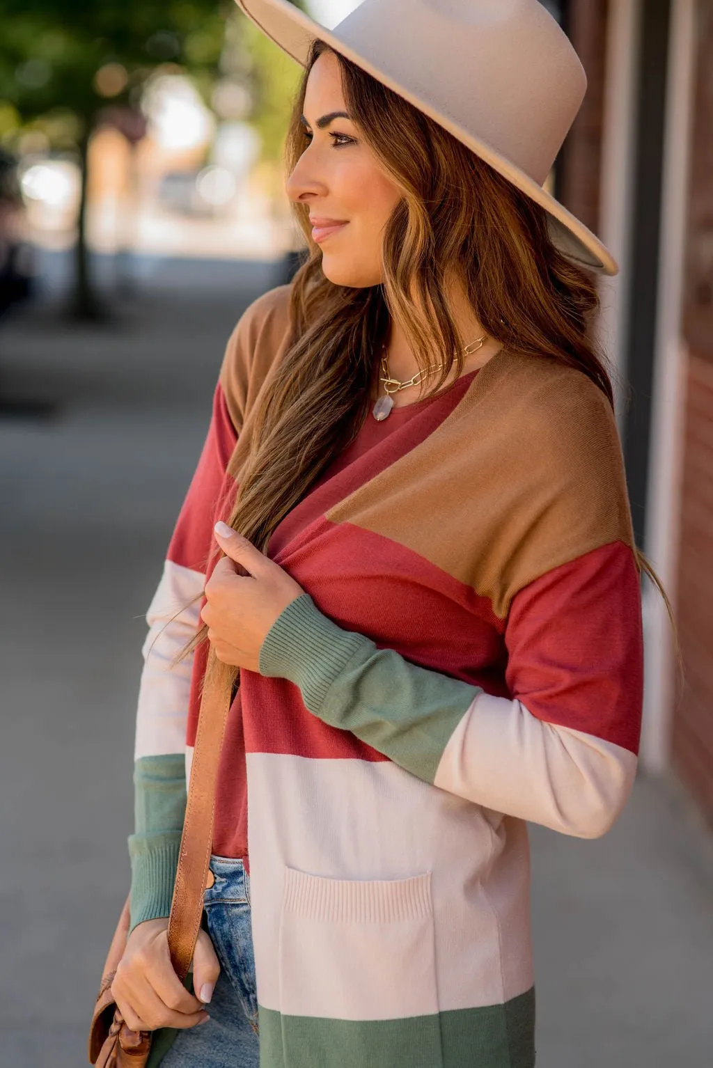 So Soft Color Blocked Tunic Cardigan
