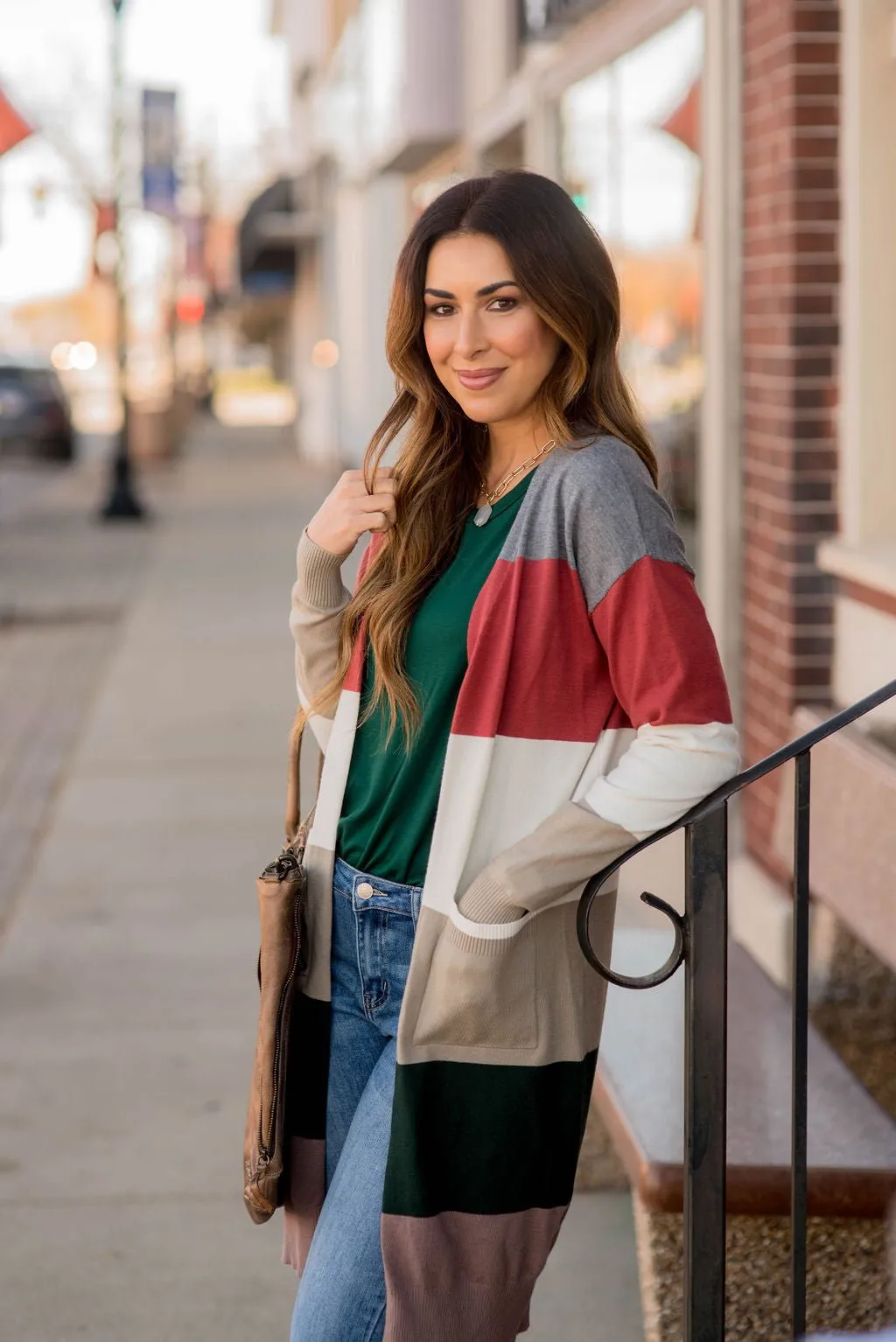 So Soft Color Blocked Tunic Cardigan