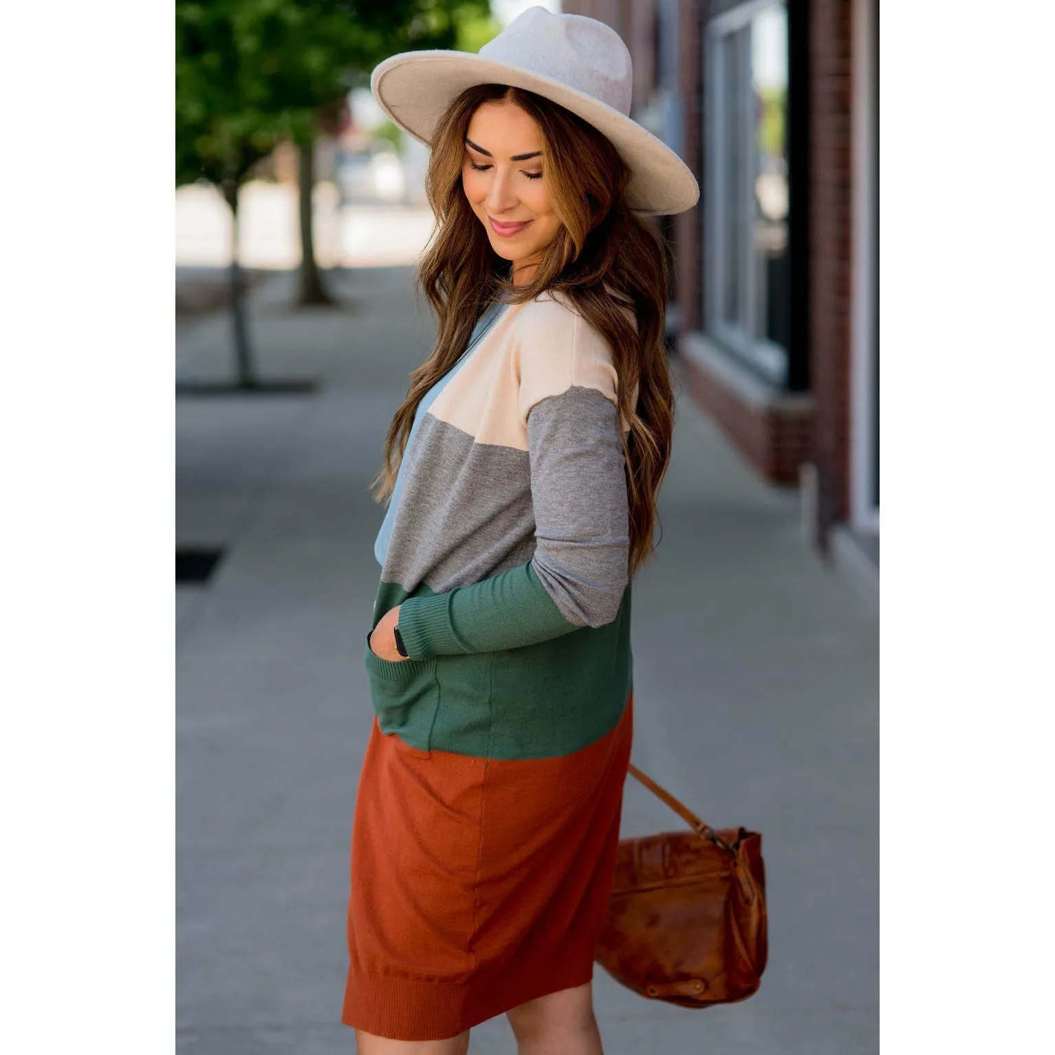 So Soft Color Blocked Tunic Cardigan
