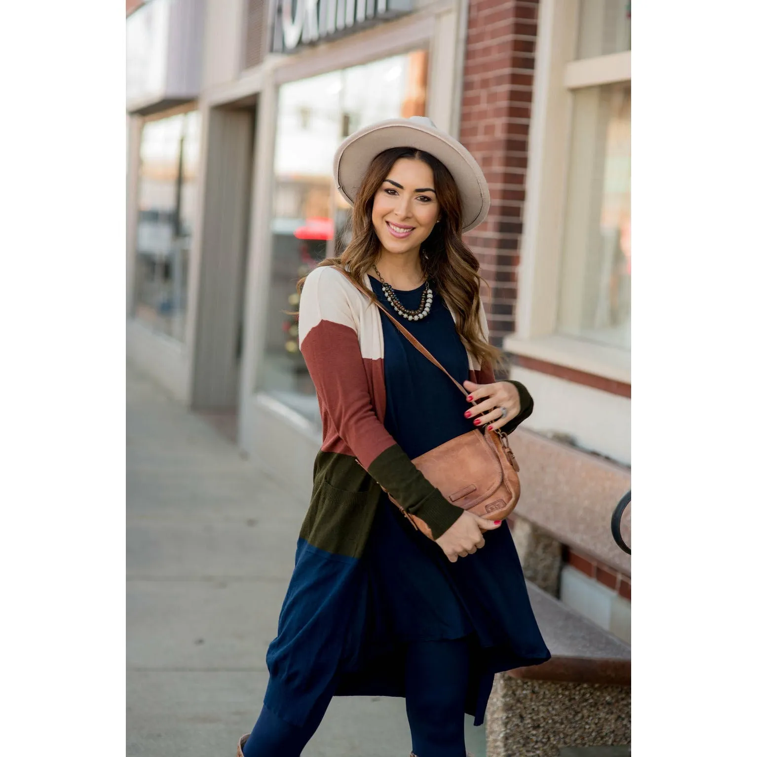 So Soft Color Blocked Tunic Cardigan