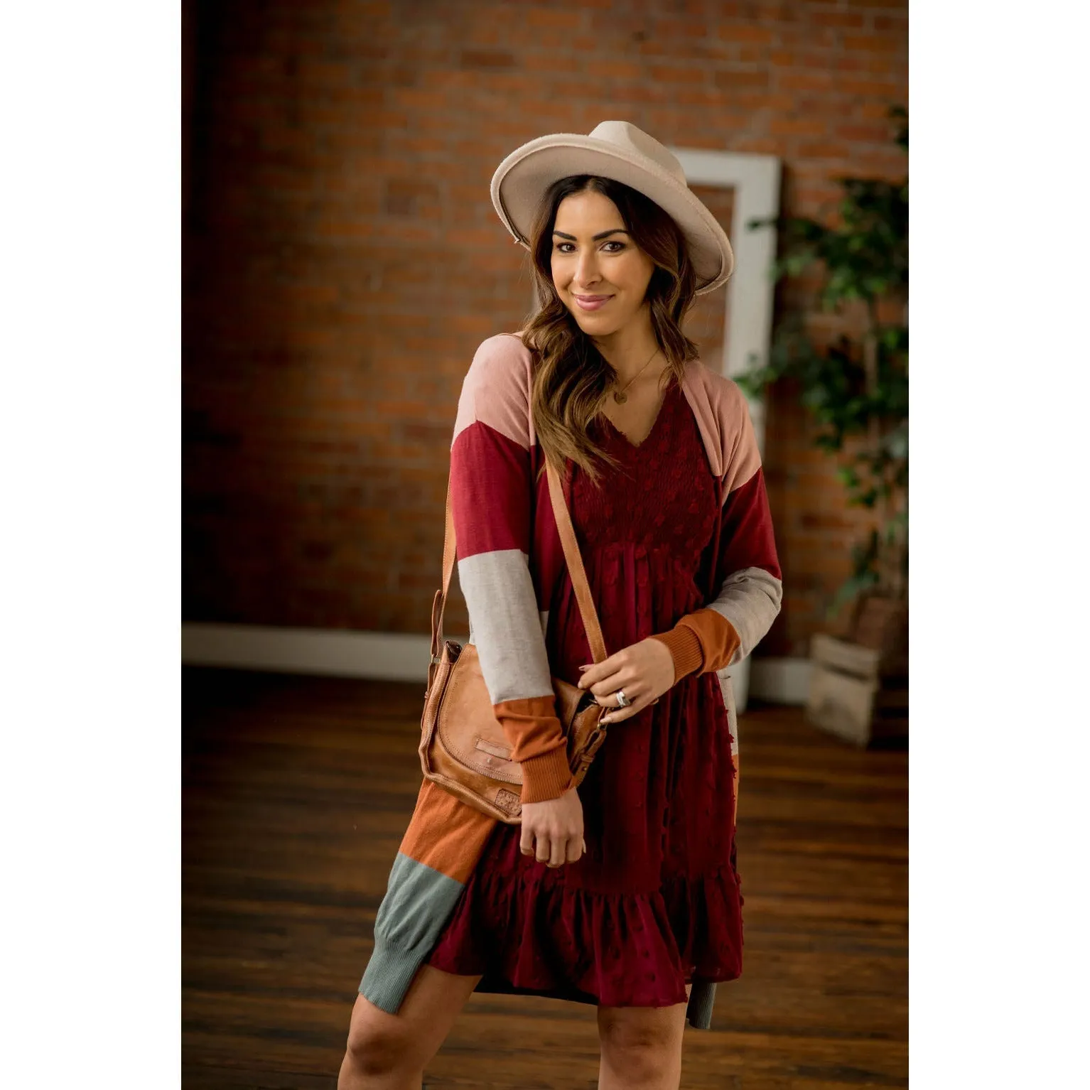 So Soft Color Blocked Tunic Cardigan