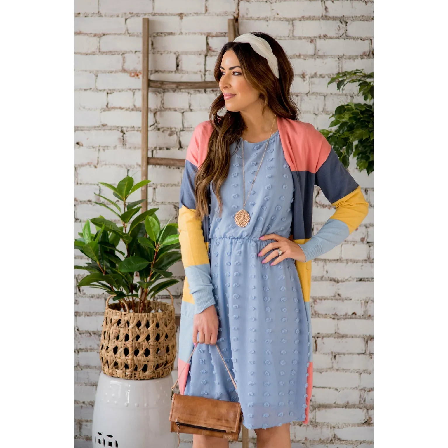So Soft Color Blocked Tunic Cardigan