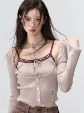 Suspender Knit   French Little Cardigan