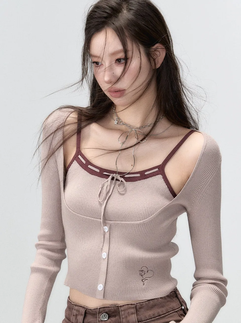 Suspender Knit   French Little Cardigan