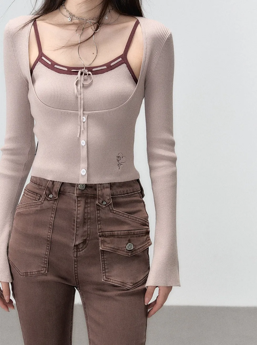 Suspender Knit   French Little Cardigan
