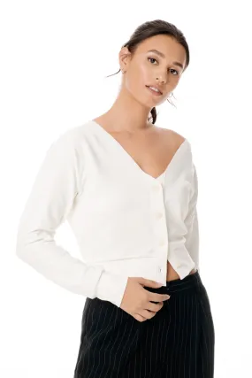 The Universal Cardigan: Crop - Magic Double Knit - Salt