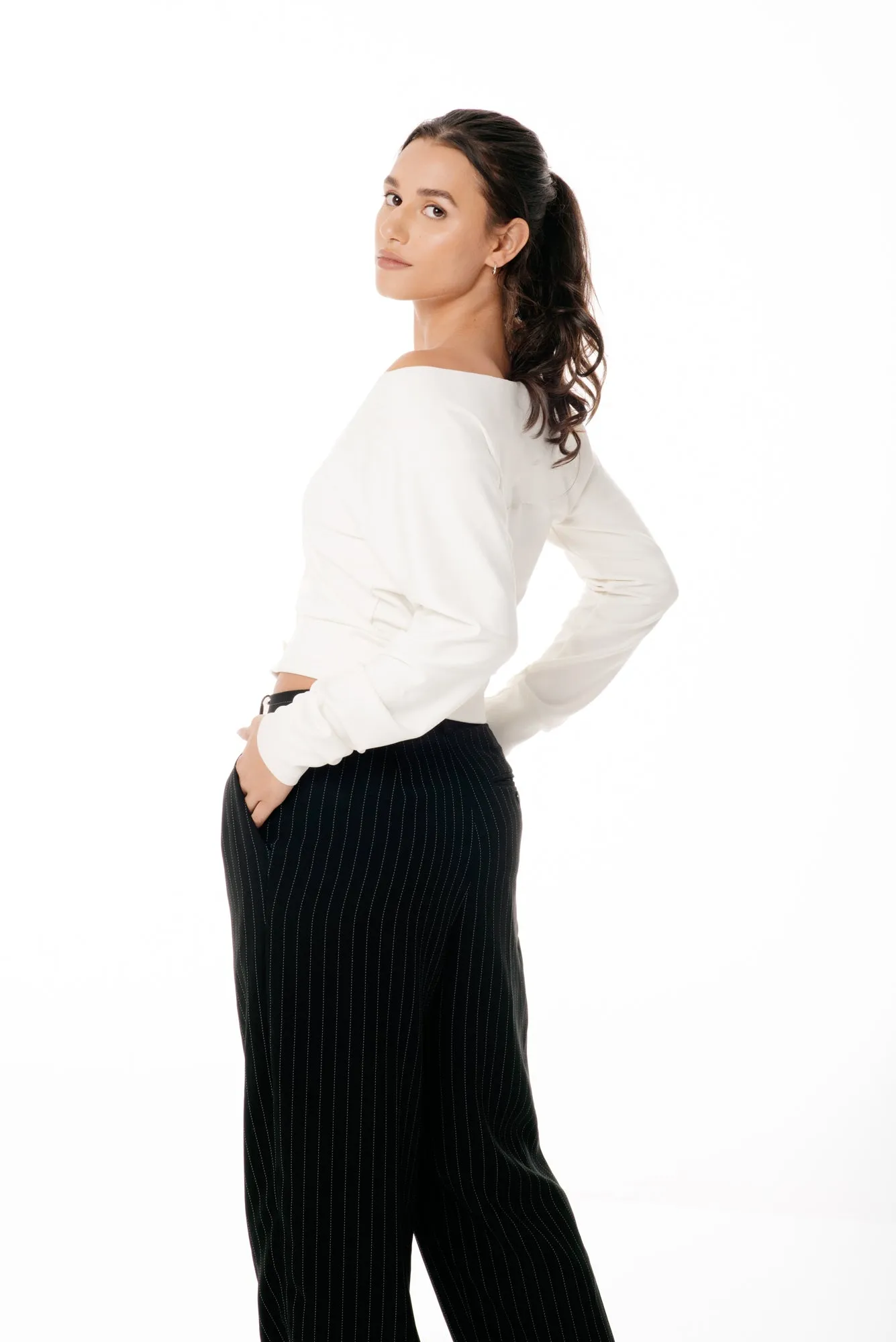 The Universal Cardigan: Crop - Magic Double Knit - Salt