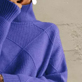 Turtleneck Pullover Sweater for Women Oversized Trendy Long Sleeve Chunky Knit Jumper Casual Comfy Soft Sweater