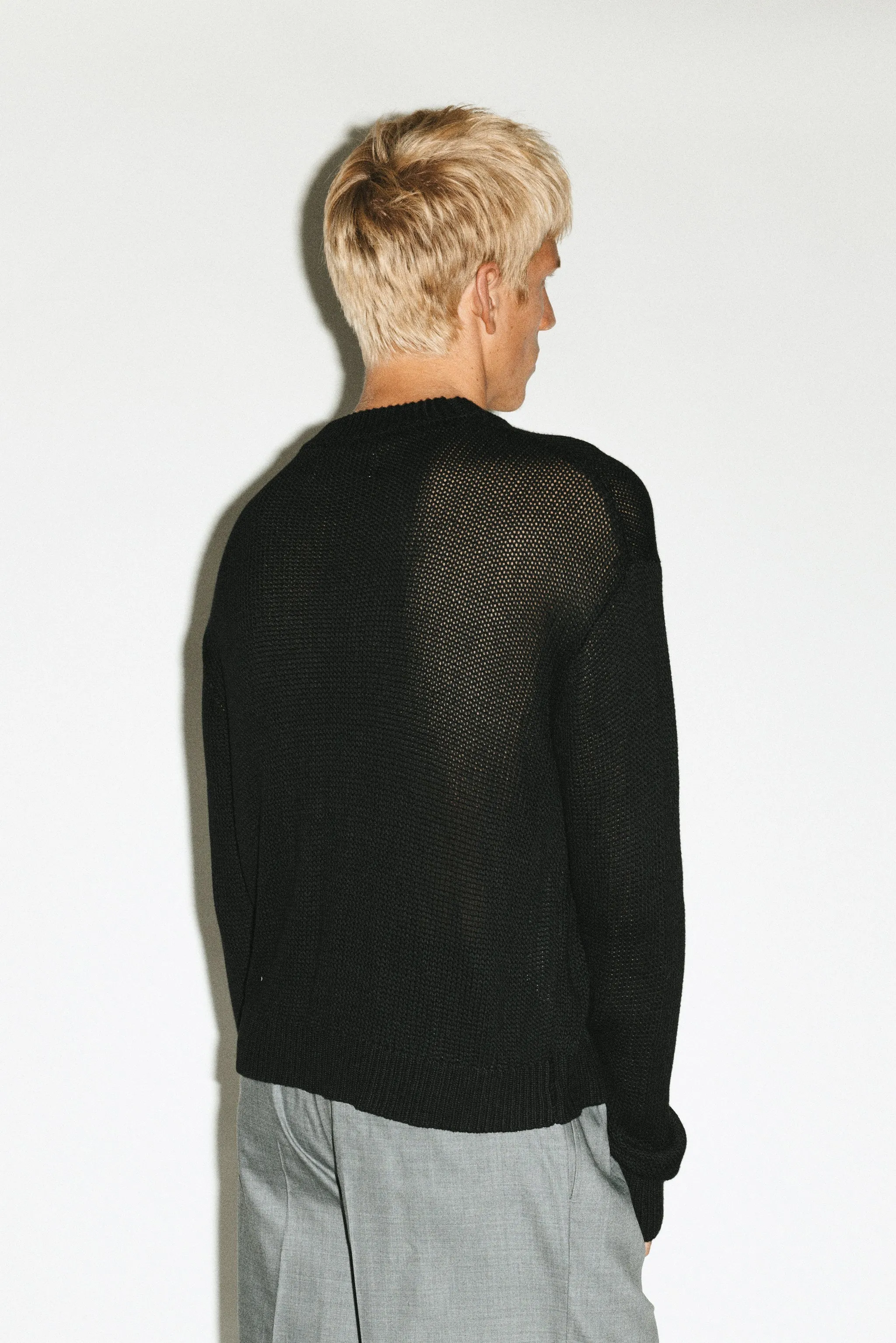 Vicente Open-Weave Sweater  |  Black