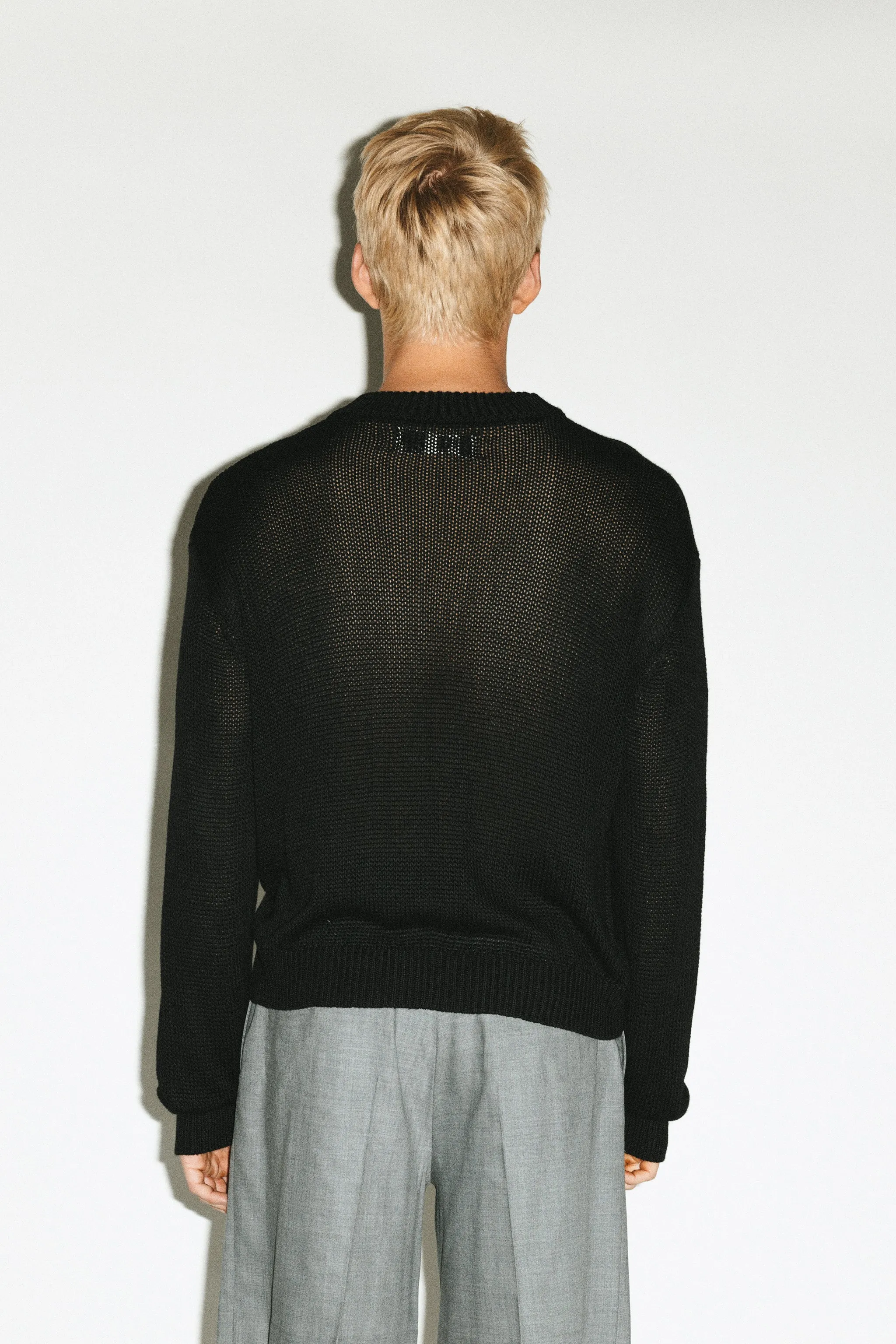 Vicente Open-Weave Sweater  |  Black