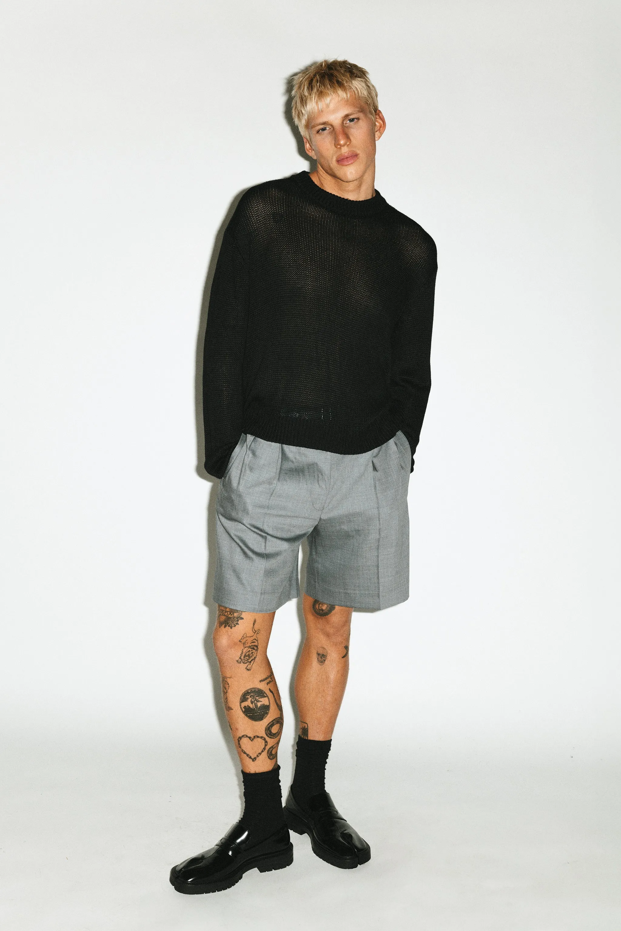 Vicente Open-Weave Sweater  |  Black