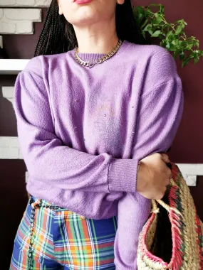 Vintage 90s fleece purple minimalist sweater top