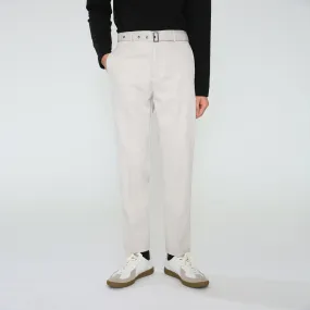 Vintage Solid Flat-Front Trousers
