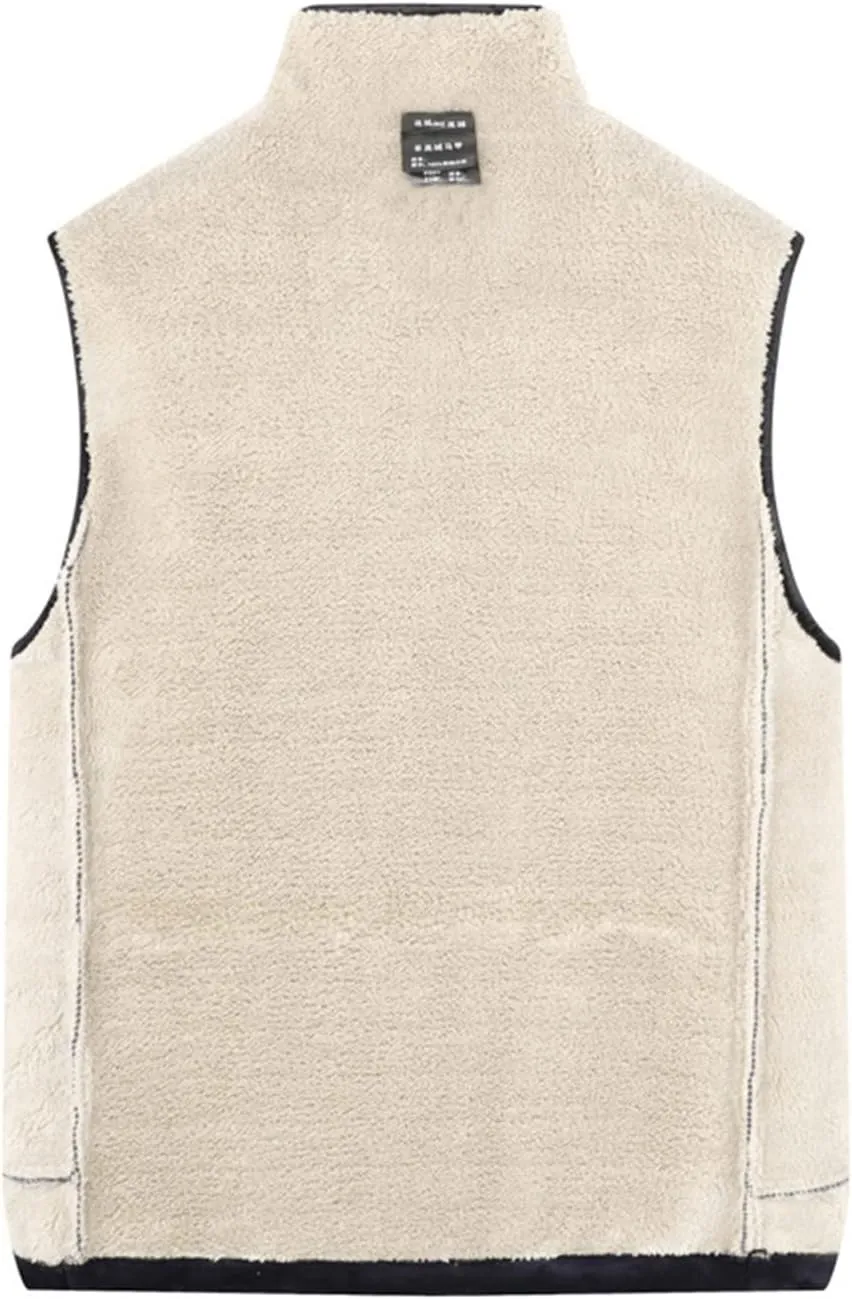WENKOMG1 Winter Sherpa Lined Vest For Man,Solid Fleece Lined Packable Sleeveless Outerwear Zip Up Ski Vest Big And Tall