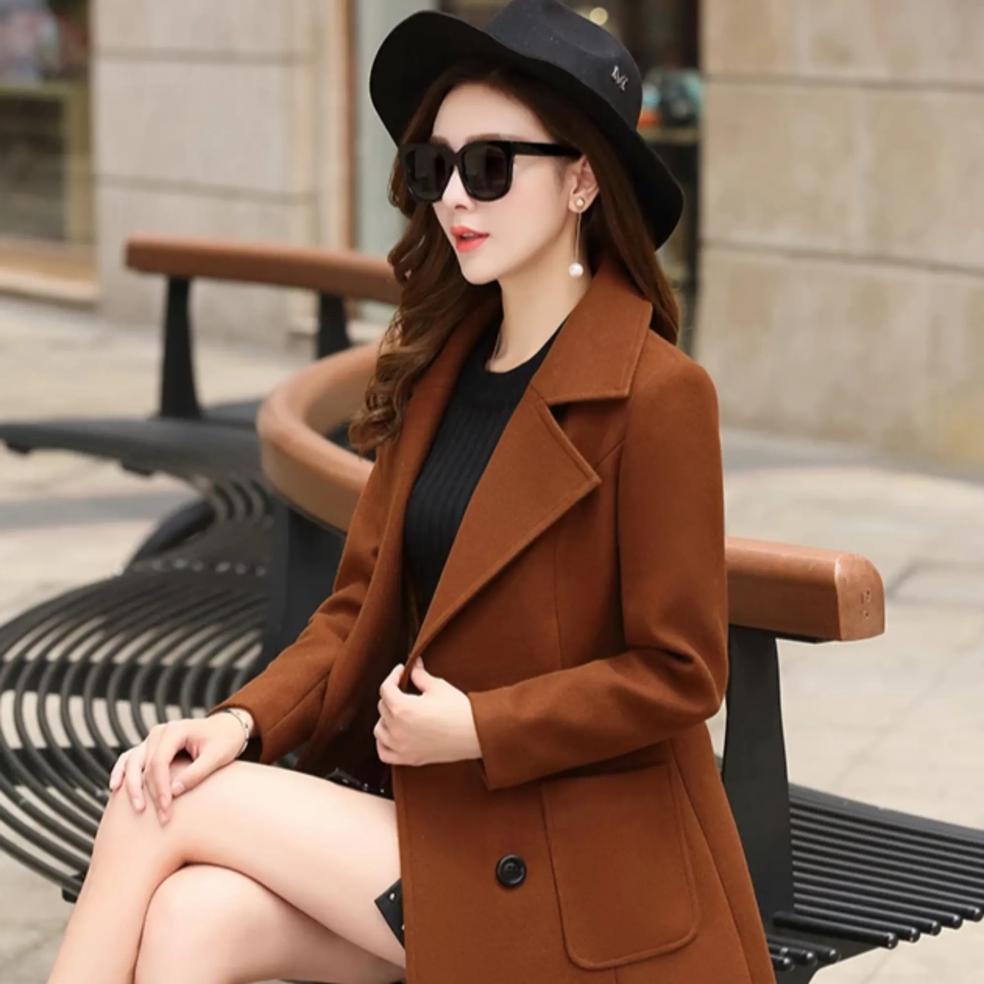 Women's Autumn/Winter Casual Slim Trench With Pockets