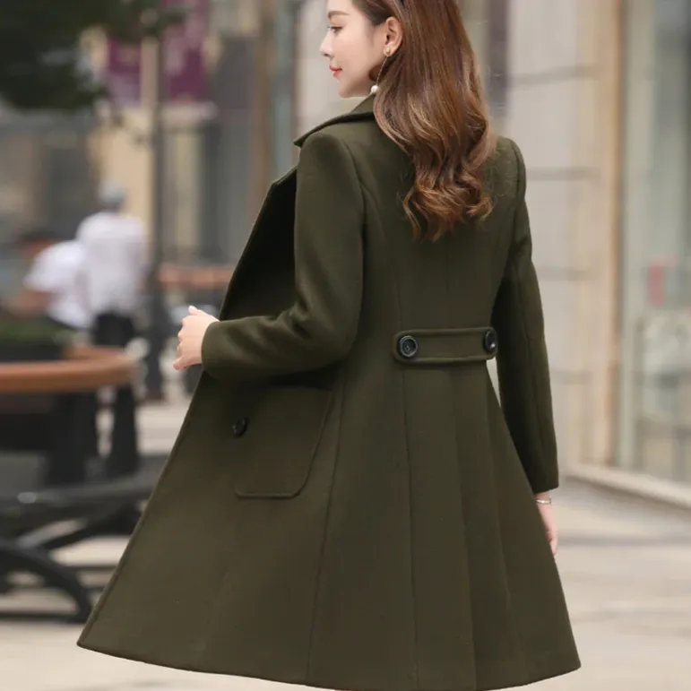 Women's Autumn/Winter Casual Slim Trench With Pockets