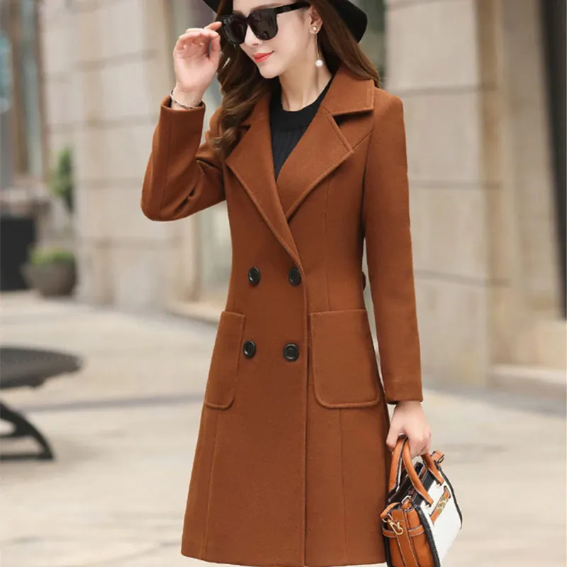 Women's Autumn/Winter Casual Slim Trench With Pockets