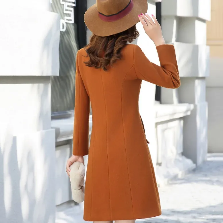Women's Autumn/Winter Casual Slim Trench With Pockets