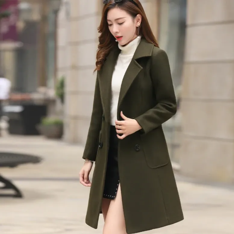 Women's Autumn/Winter Casual Slim Trench With Pockets