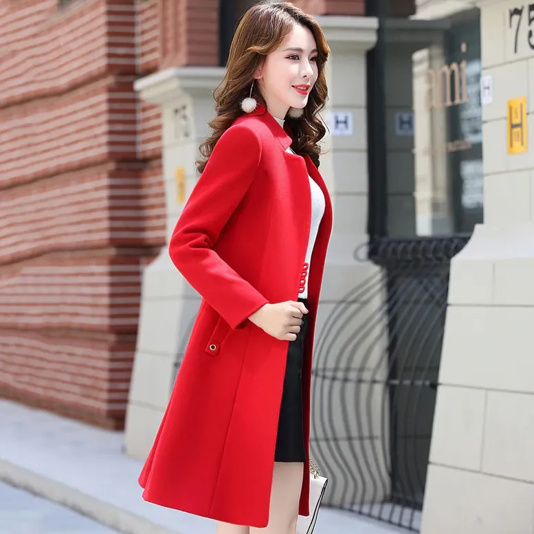 Women's Autumn/Winter Casual Slim Trench With Pockets