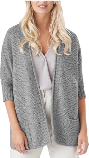 Women's Half Sleeve Cardigan Sweaters Oversized Open Front Chunky Knit Outwear Casual Soft Solid Coat with Pockets