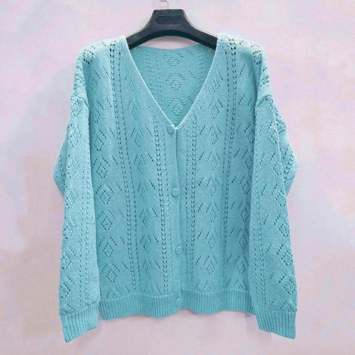 Women's Open Front Cardigan Buttons Hollow Out Cardigan Sweater Casual Soft Drape Fall Cardigan Women's 2024 Fall