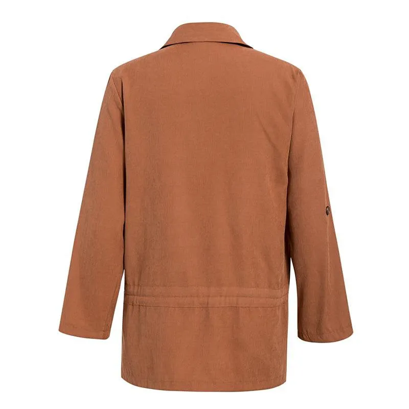 Women's Spring/Autumn Casual Polyester Trench With Buttons
