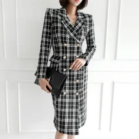 Women's Spring/Autumn Casual Wool Long V-Neck Trench