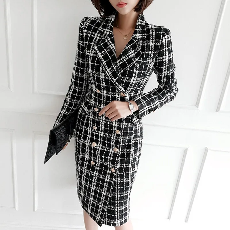 Women's Spring/Autumn Casual Wool Long V-Neck Trench