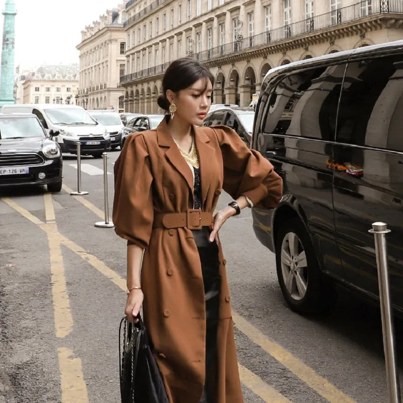 Women's Spring/Autumn Slim Polyester Trench