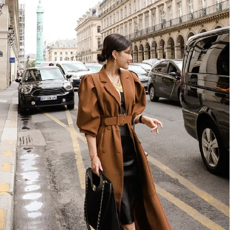 Women's Spring/Autumn Slim Polyester Trench