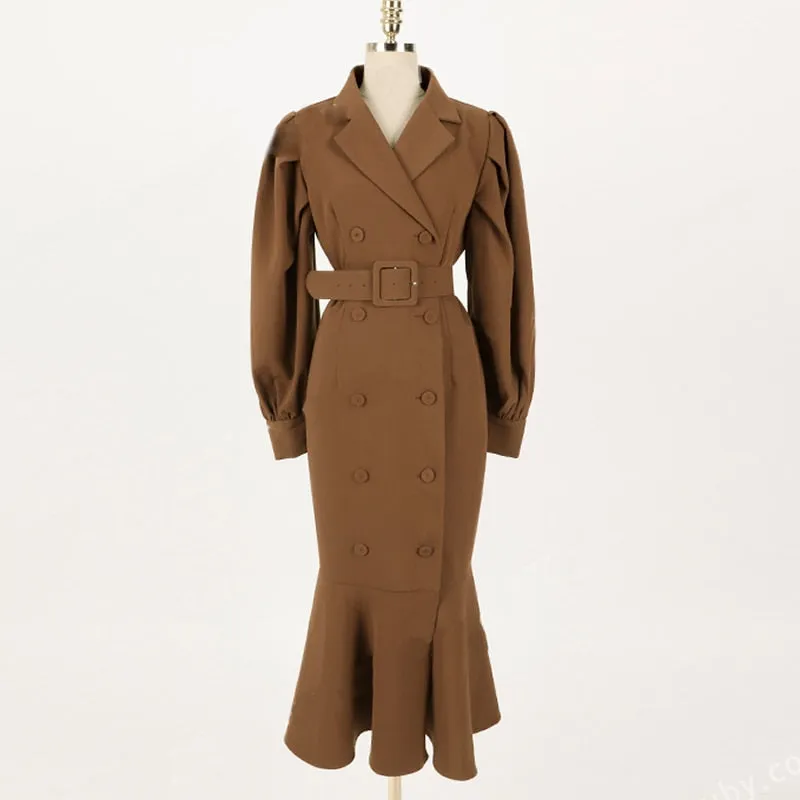 Women's Spring/Autumn Slim Polyester Trench
