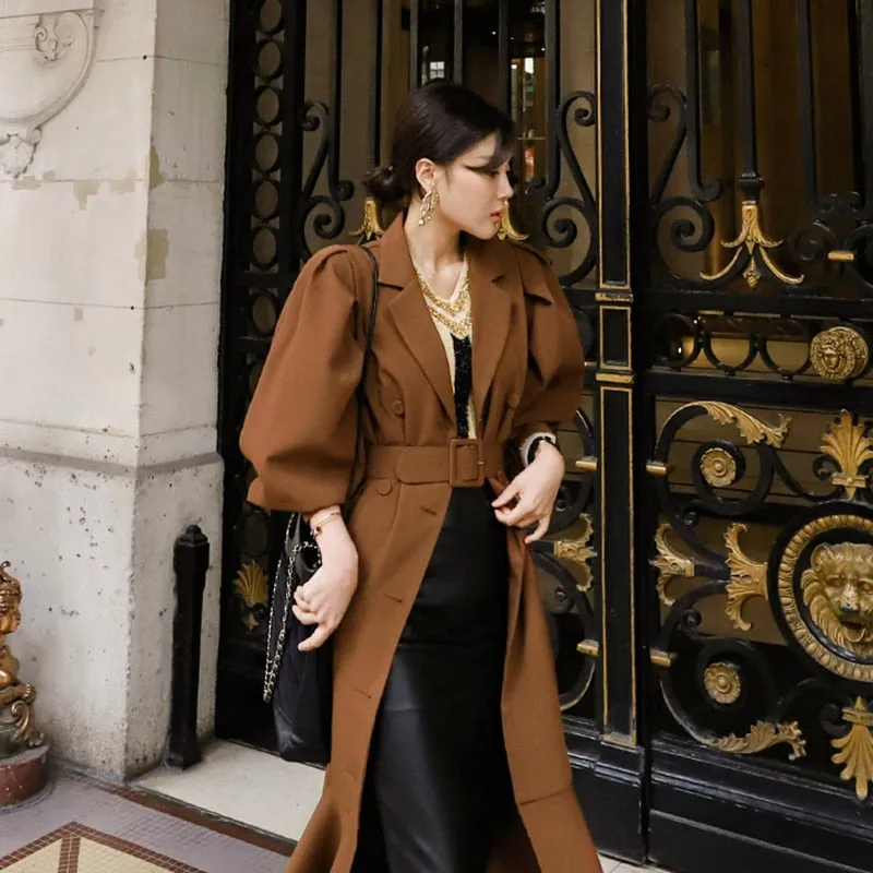 Women's Spring/Autumn Slim Polyester Trench