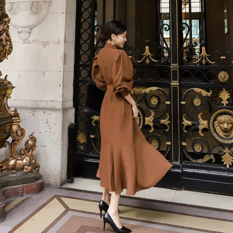 Women's Spring/Autumn Slim Polyester Trench