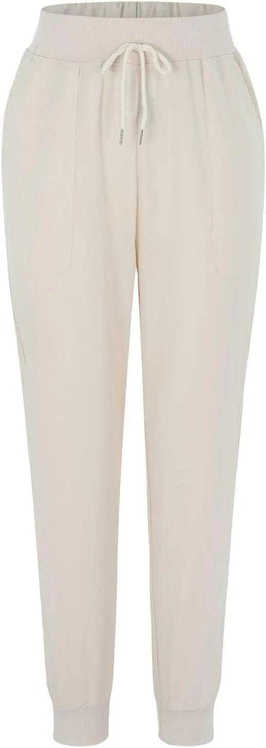Womens Tapered Pants Cotton Linen Drawstring Back Elastic Waist Pants Casual Trousers Plus Size Joggers with Pockets