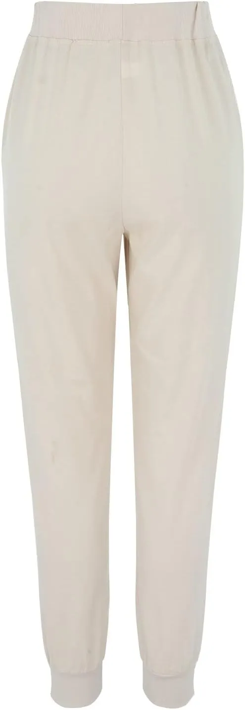 Womens Tapered Pants Cotton Linen Drawstring Back Elastic Waist Pants Casual Trousers Plus Size Joggers with Pockets