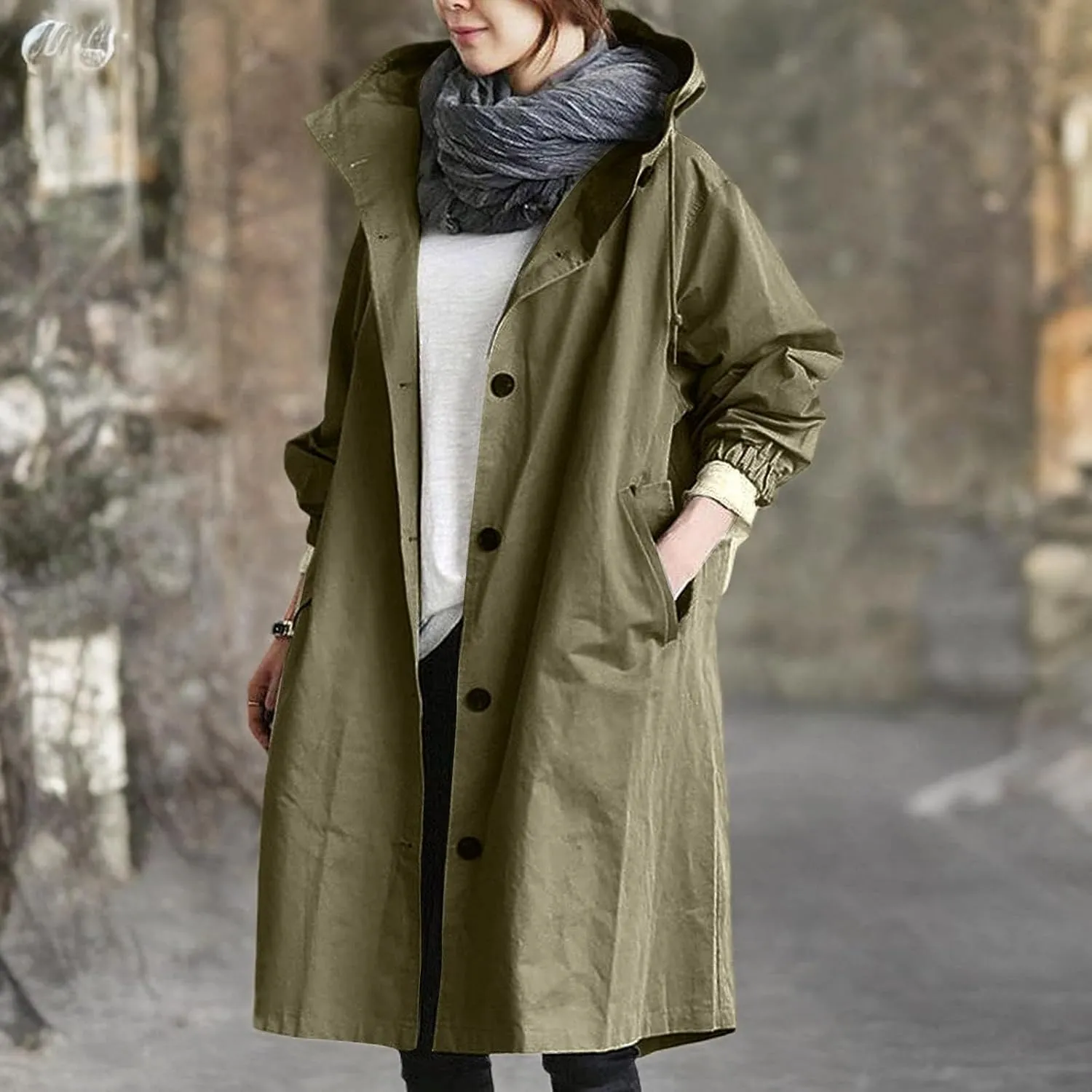 Women's Trench Jackets Rain Jacket Loose Winter Hooded Oversized Elegant Windbreaker Comfortable Coat Outwear